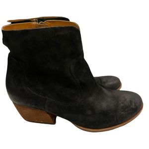 Kork Ease Suede Leather Ankle Bootie Heels